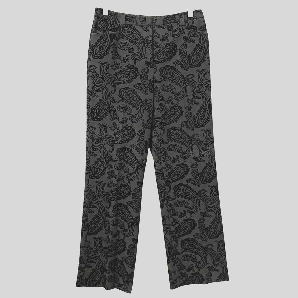 Peck & Peck Pants Sz 4 Brocade Embossed Velvet Jacquard Weave Dark Goth Witchy